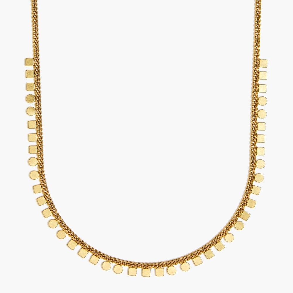 J. Crew Circle Square Charm Necklace NWT
